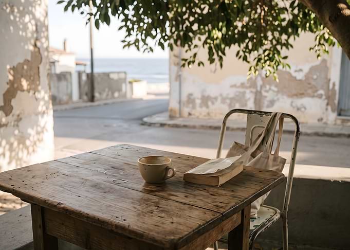 Quiet Morning Coffee and Book