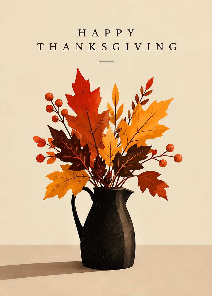 Happy Thanksgiving Autumn Leaf Bouquet
