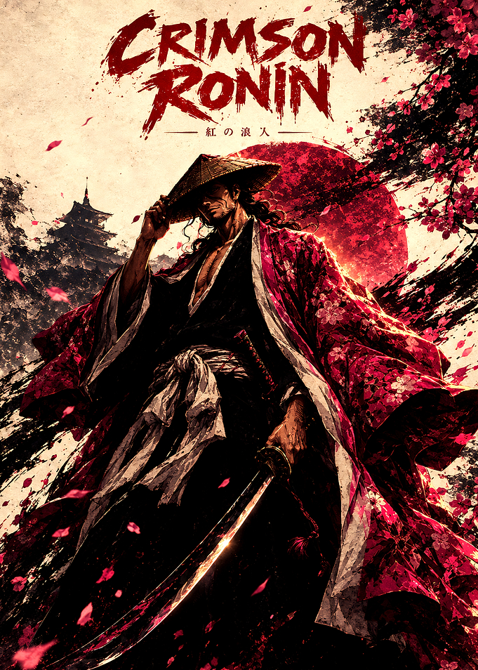 Crimson Ronin Samurai Poster
