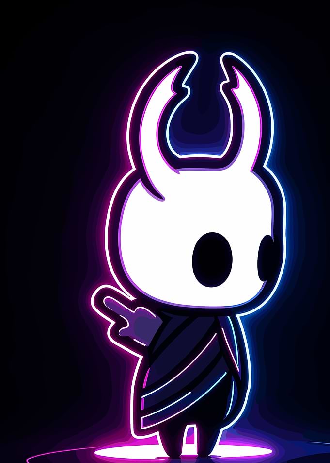 Neon Hollow Knight Character Art