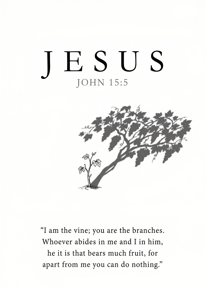 John 15:5 Vine Bible Verse Art