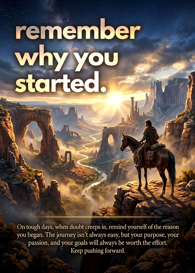 Remember Why You Started Inspirational Poster
