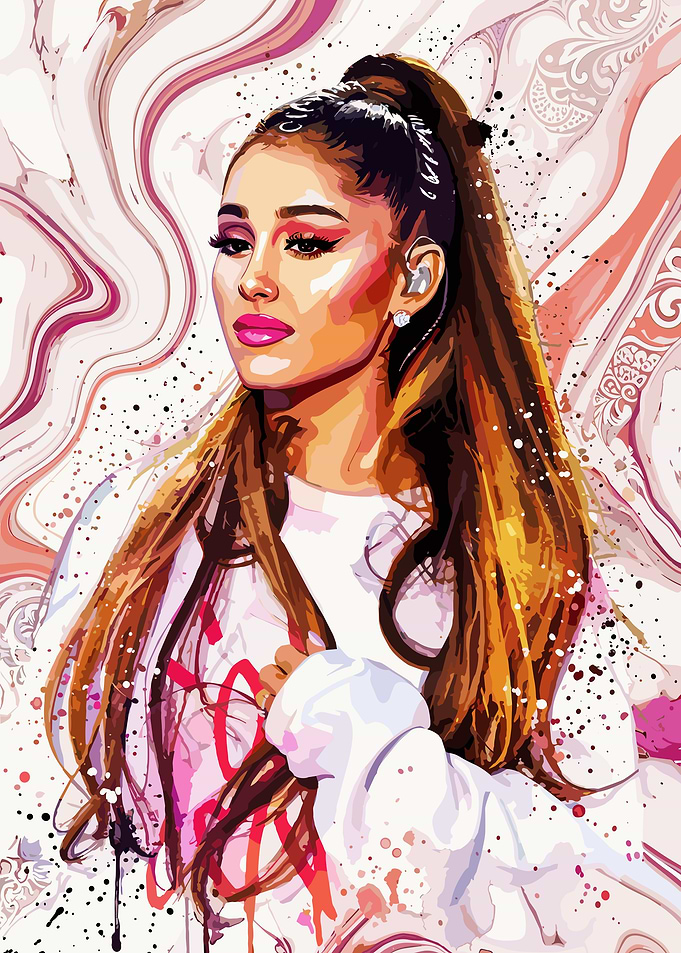 Ariana Grande Pop Art Portrait