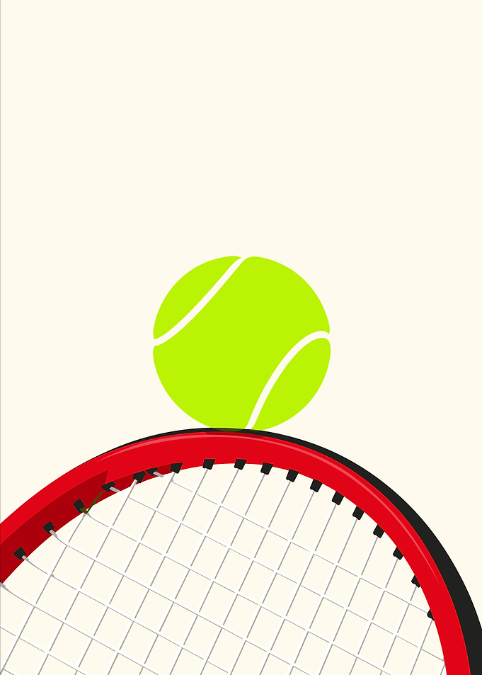 Minimalist Tennis Racket and Ball