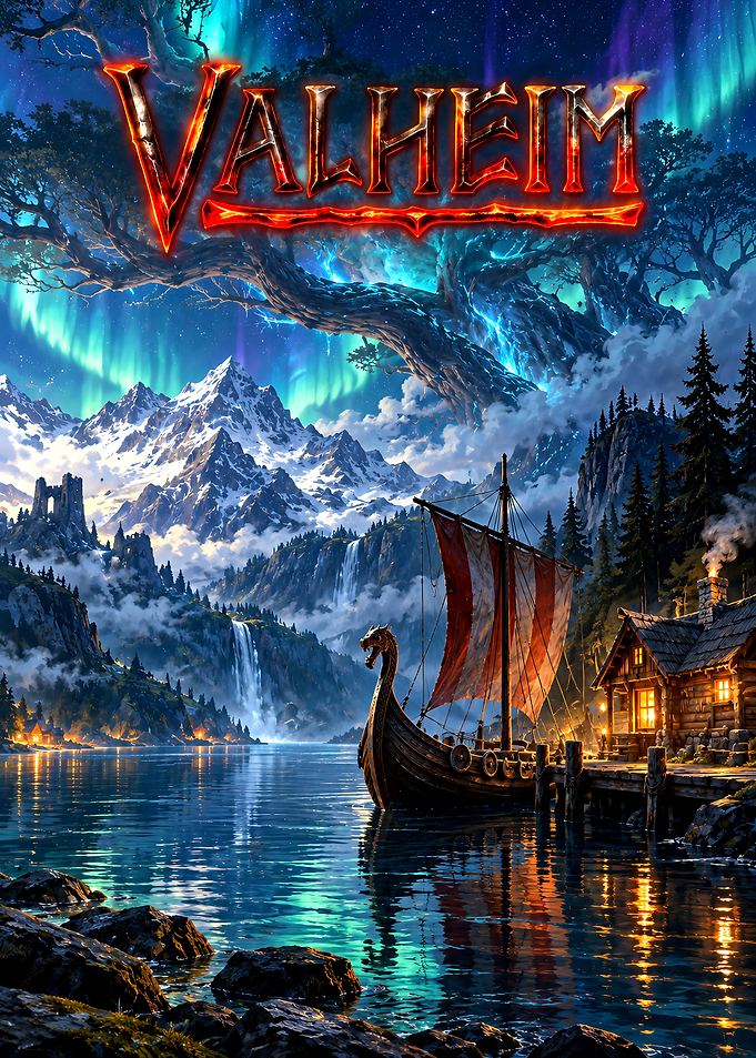Valheim Viking Longship Landscape