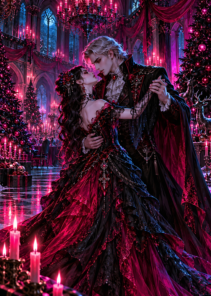 Vampire Couple Christmas Ball Dance