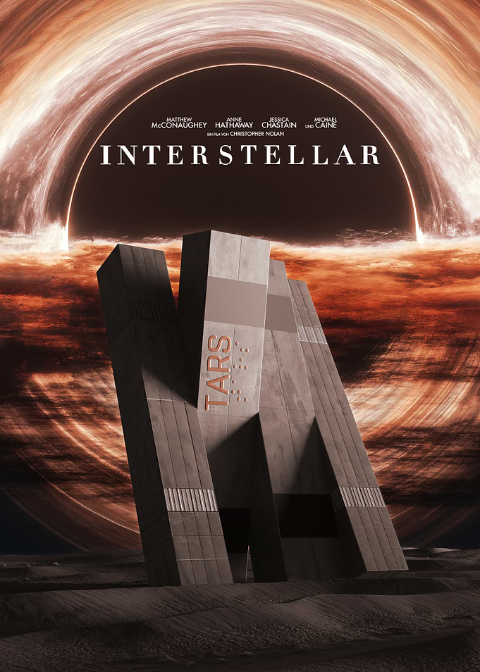 Interstellar Movie Poster with TARS Robot
