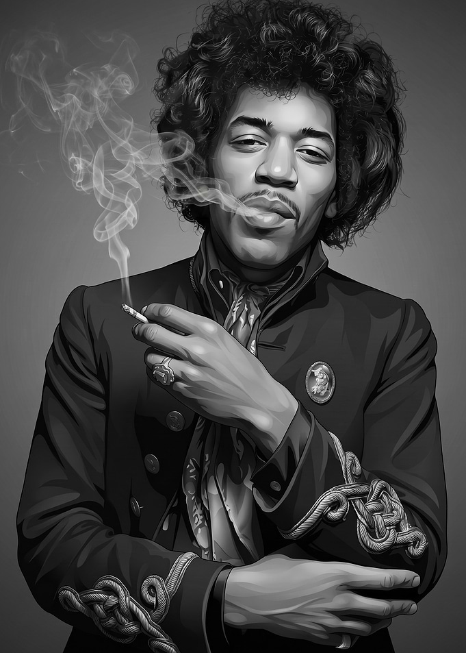 Jimi Hendrix Portrait Illustration