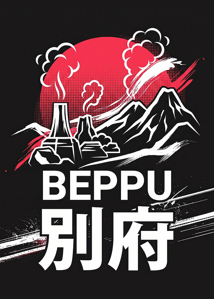 Beppu Japan Hot Springs Graphic