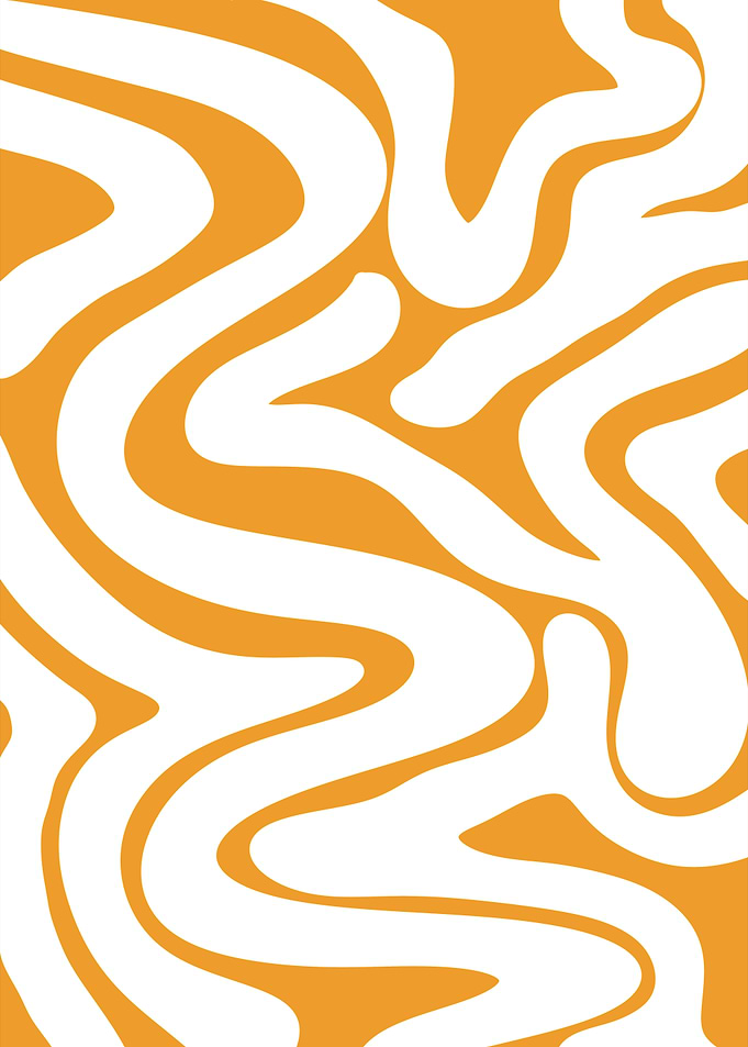 Abstract Wavy Orange and White Pattern