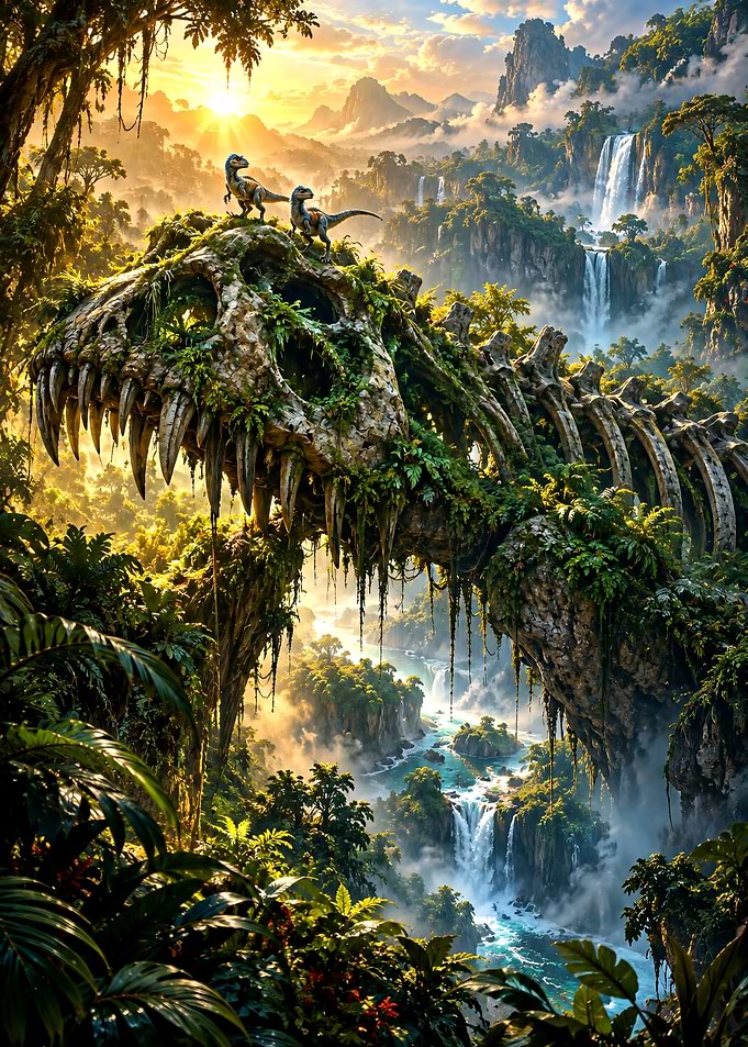 Ark survival evolved Dinosaur Skeleton in Tropical Jungle