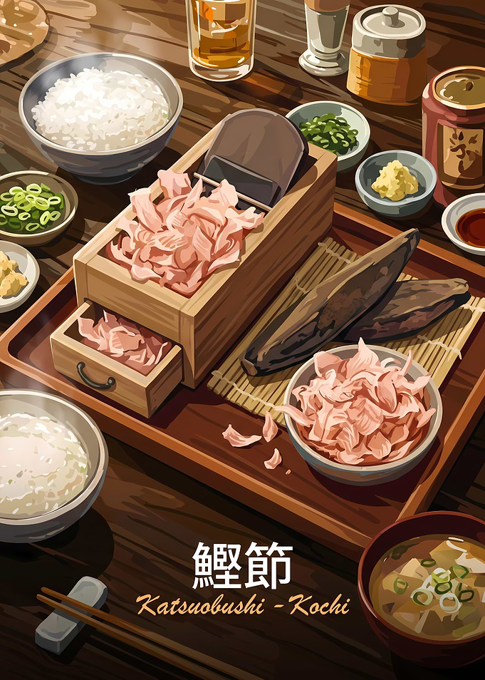 Traditional Katsuobushi Preparation Scene