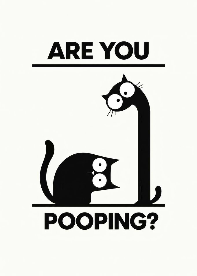 Funny Cat Bathroom Wall Art