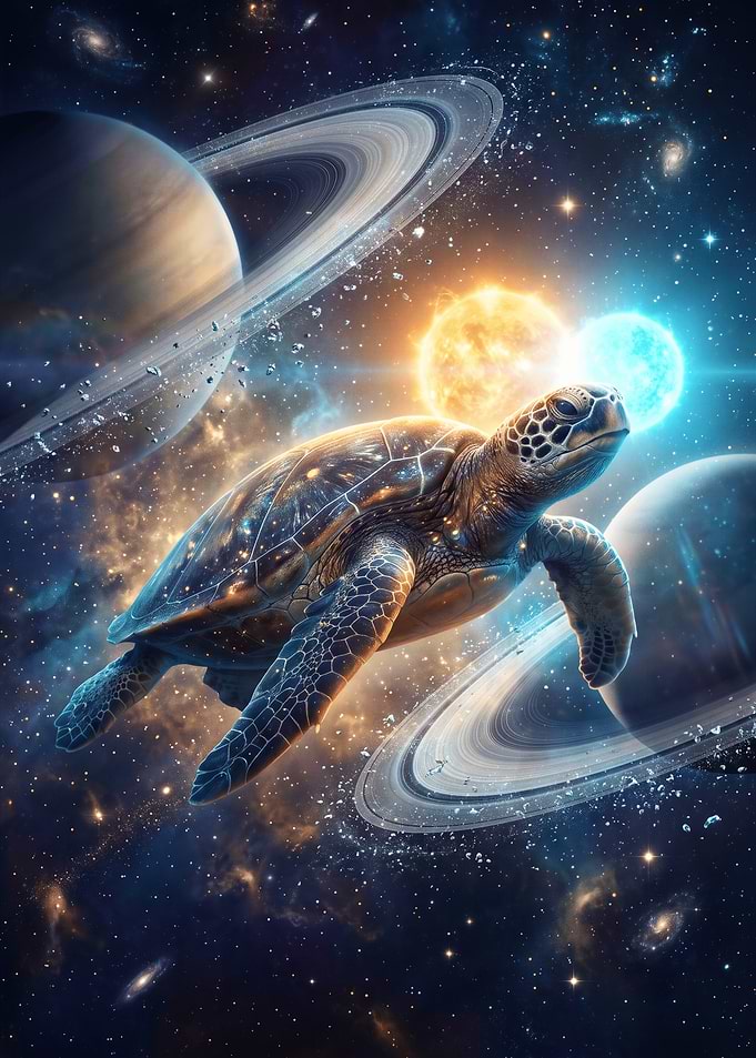 Cosmic Sea Turtle in Deep Space