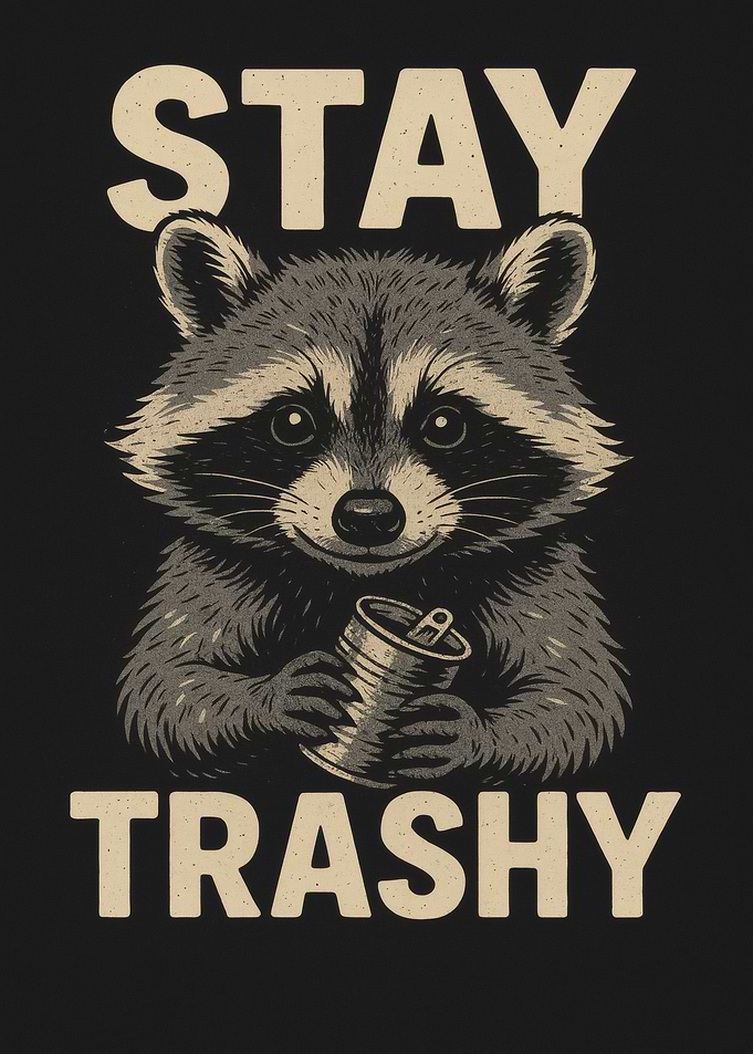 Stay Trashy Raccoon Graphic