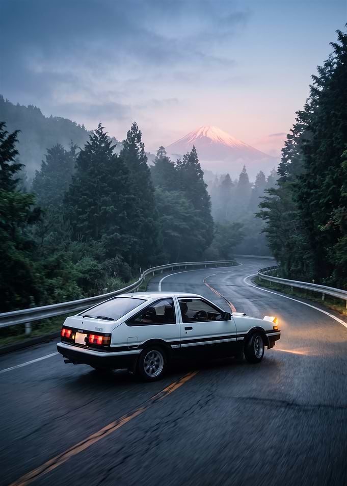 AE86 Drifting Near Mount Fuji
