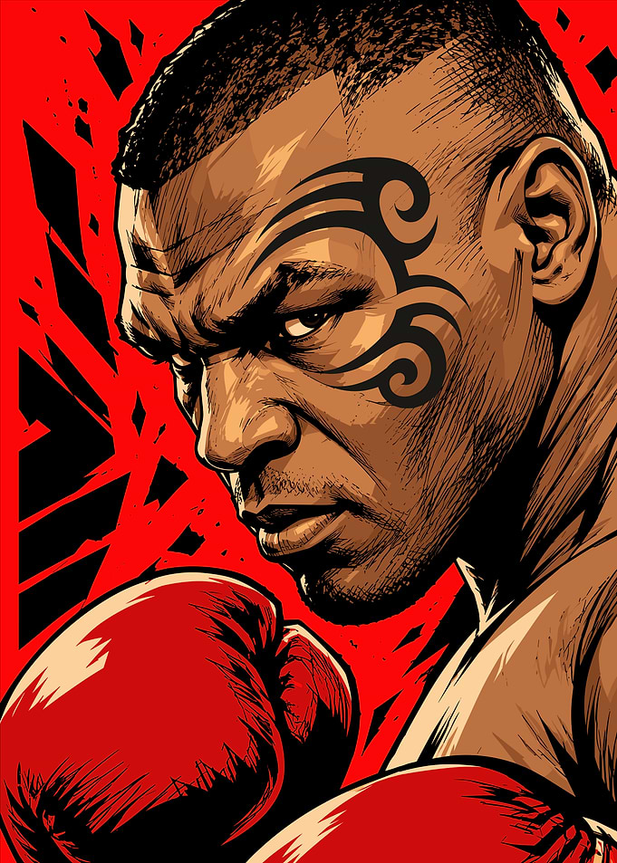 Mike Tyson Boxing Portrait Art
