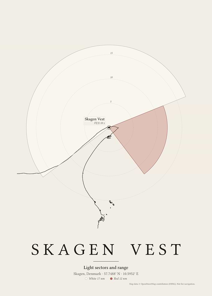 Skagen West Lighthouse Light Sectors