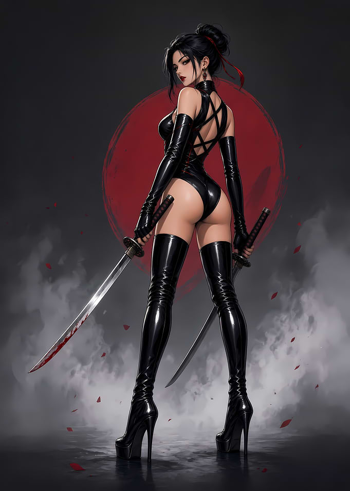 Ninja Babe in Latex Armor