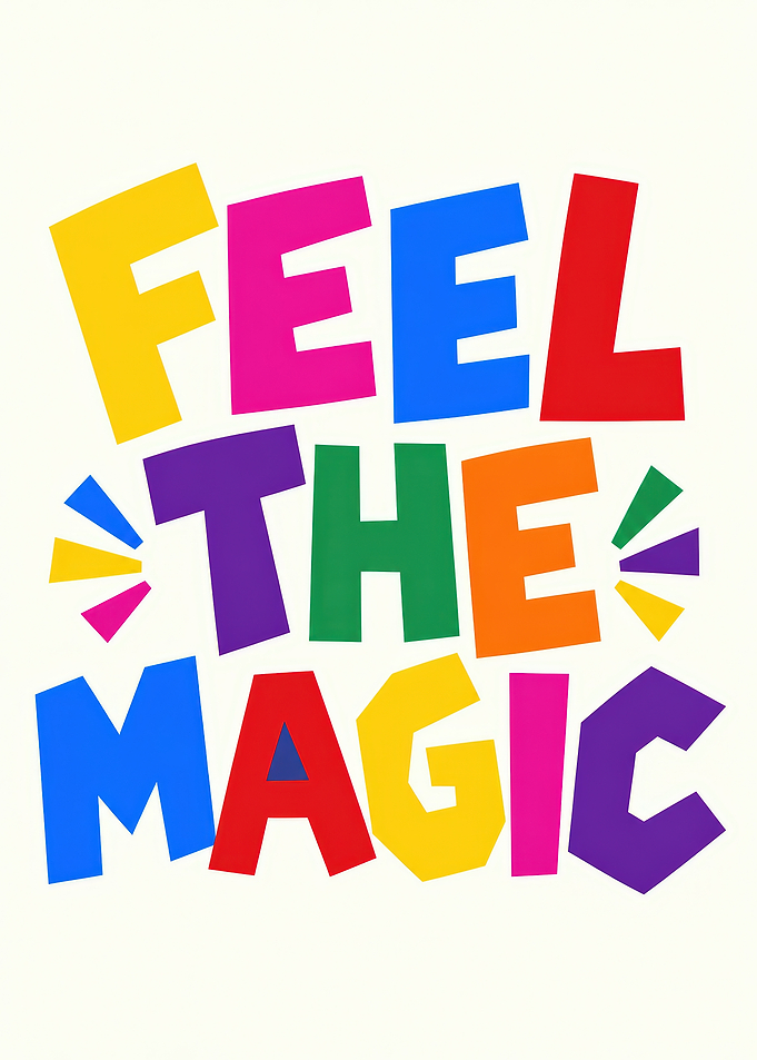 Feel The Magic Colorful Typography Poster