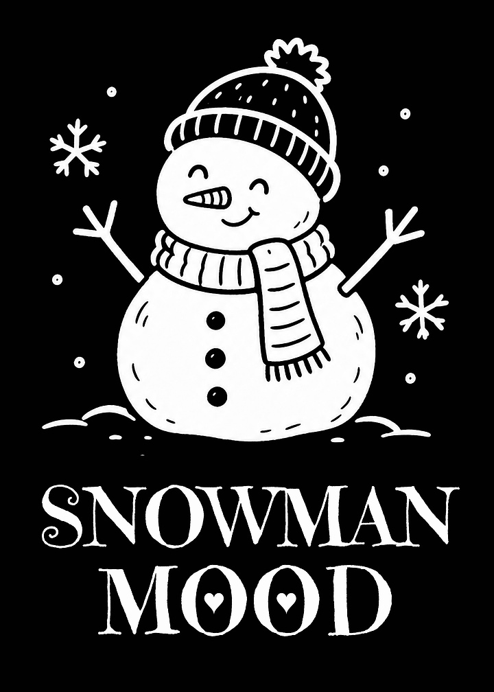 Snowman Mood Winter Graphic