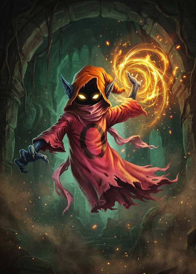 Goblin Mage Fire Magic Fantasy Art
