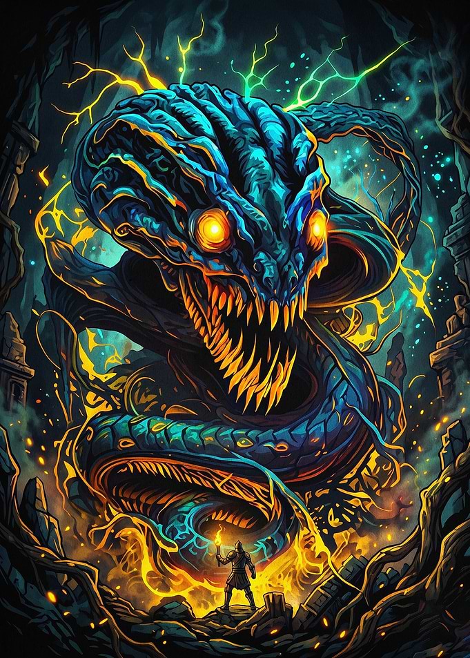 Giant Snake Monster Fantasy Art