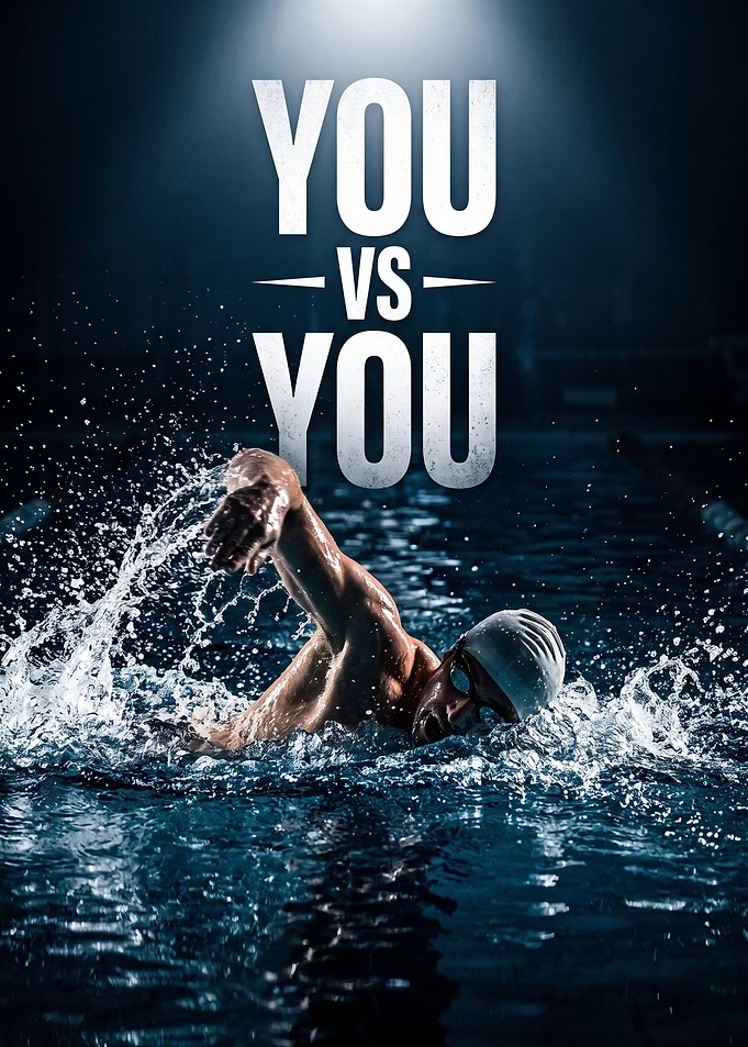 You vs You Motivational Swimming Poster
