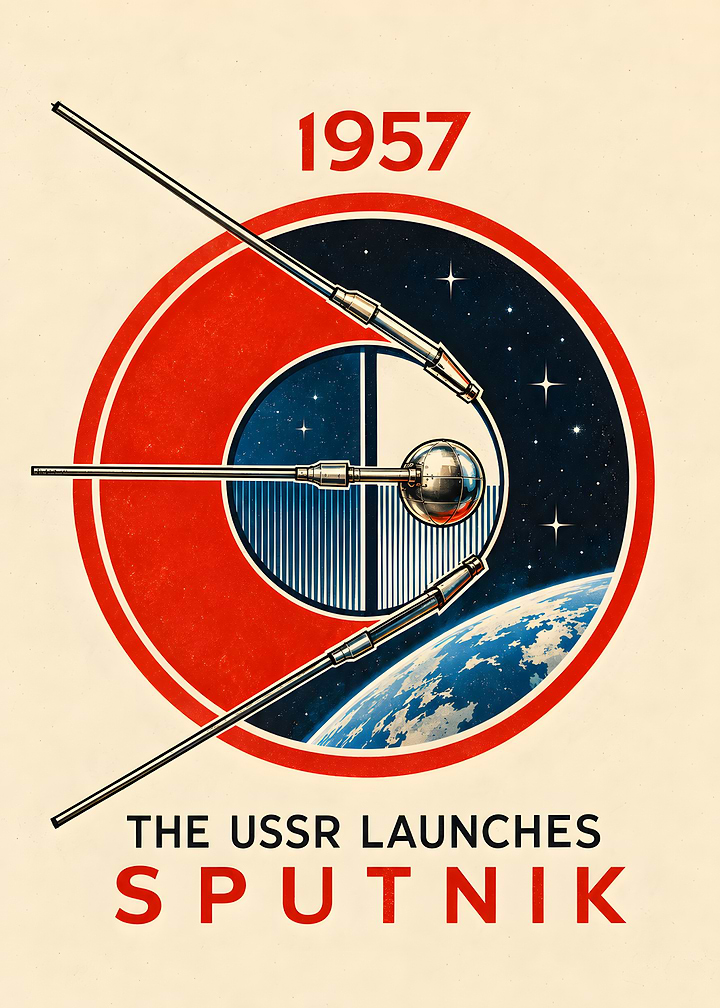 Vintage 1957 Sputnik Space Poster