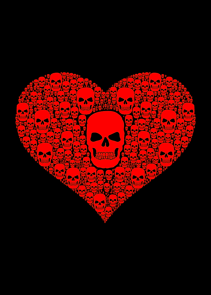 Red Skull Heart Mosaic