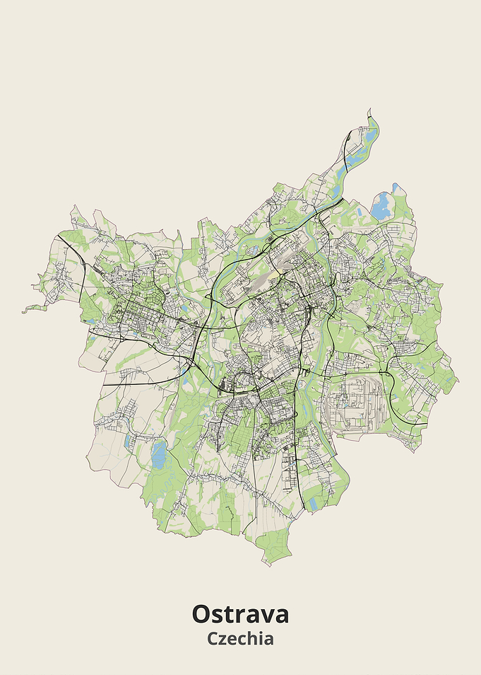 Ostrava Czechia City Map Print