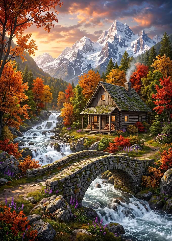 Cozy Log Cabin by Mountain Stream