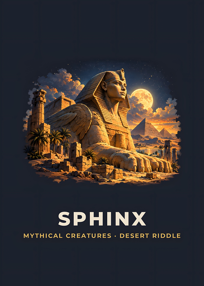Sphinx Desert Riddle Moon Mythical Poster