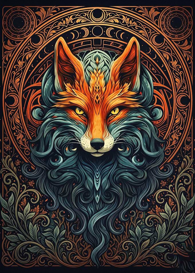 Fox Portrait Esoteric Art