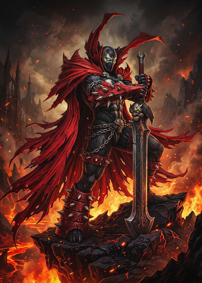 Hell Warrior Sword Dark Art Poster
