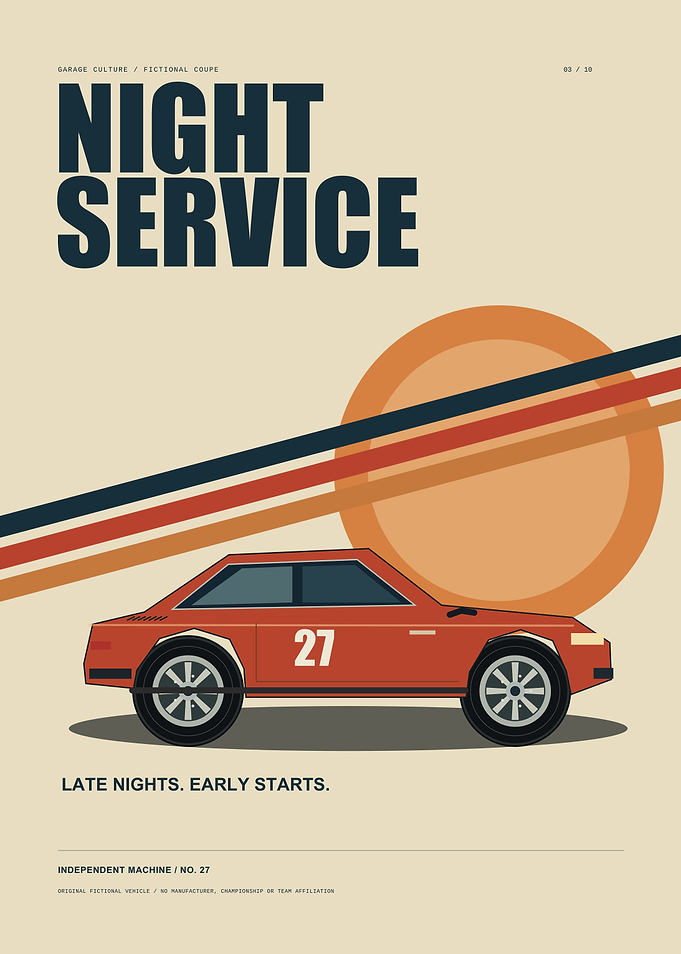 Night Service Retro Car Poster