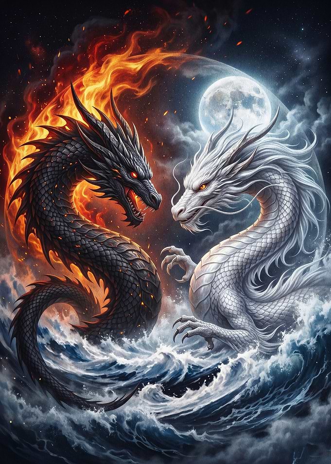 Dragon Yin Yang Fantasy Art