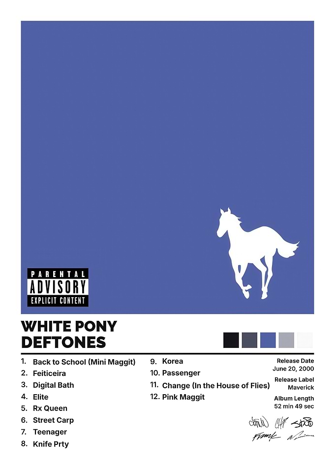 Deftones White Pony Album Poster