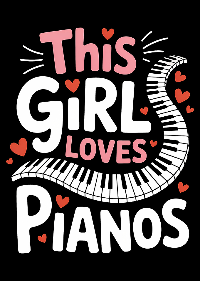 This Girl Loves Pianos Graphic Design