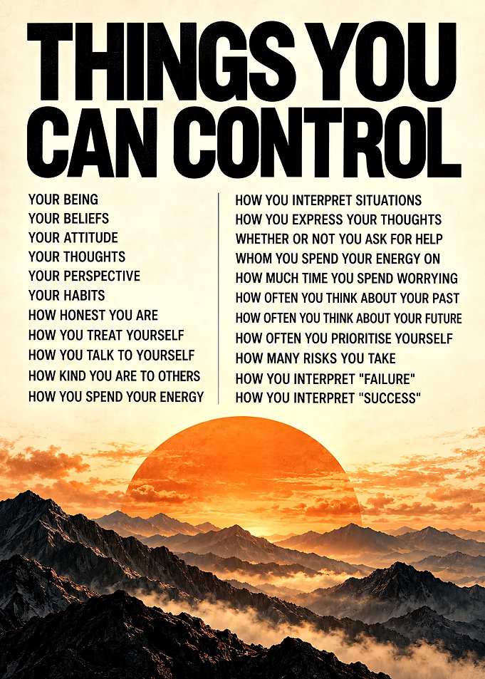 Things You Can Control Inspirational Poster