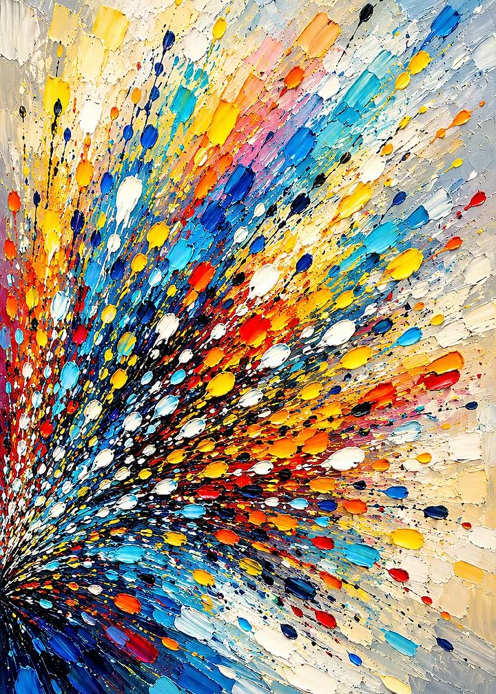 Vibrant Abstract Paint Splatter Explosion