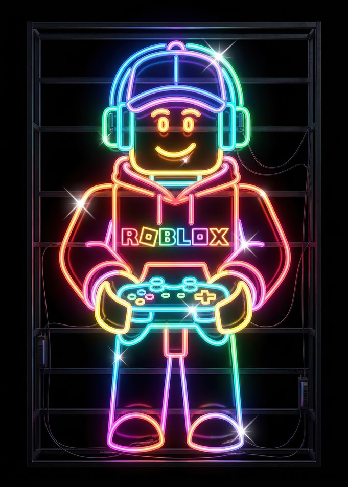 Roblox Neon Gamer Sign
