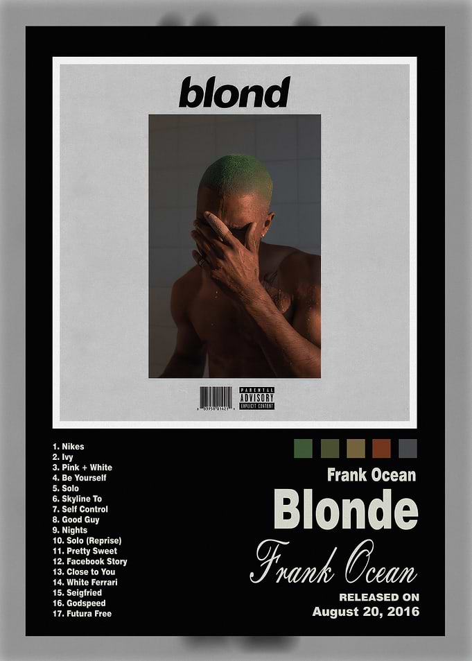 Frank Ocean Blonde Album Poster