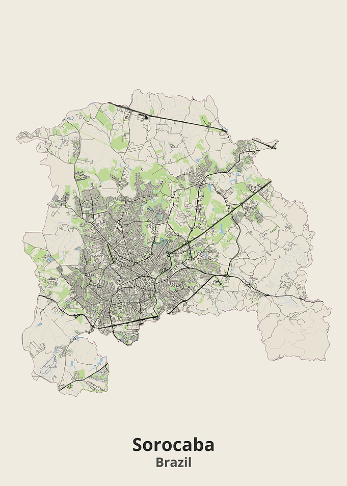 Sorocaba Brazil City Map Print