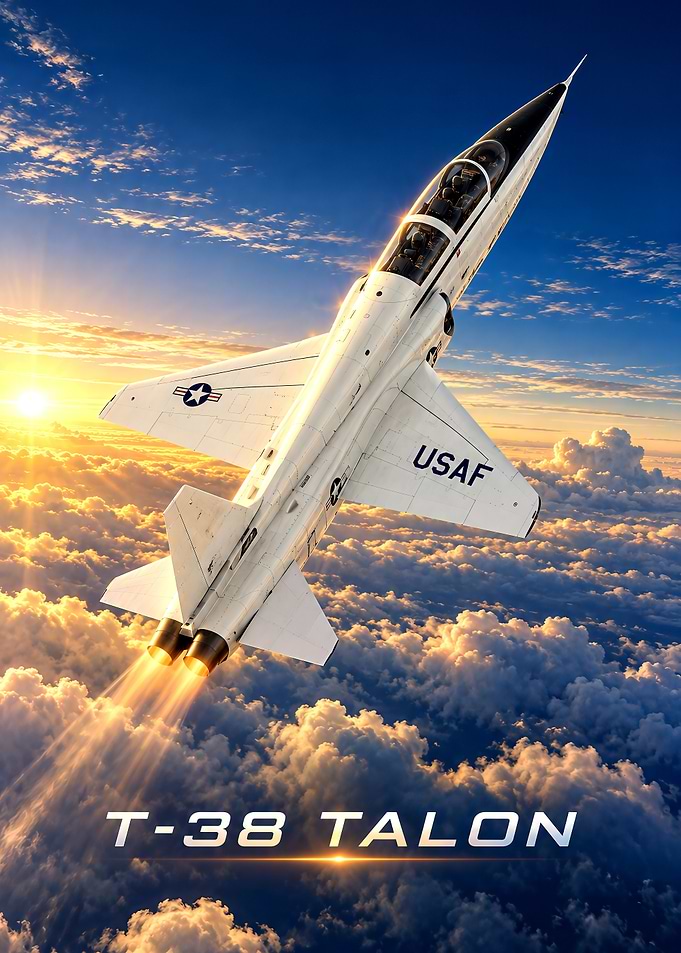 T-38 Talon Jet at Sunset