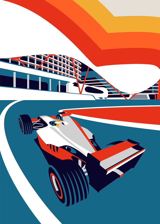 Racing Car Abu Dhabi Circuit Poster