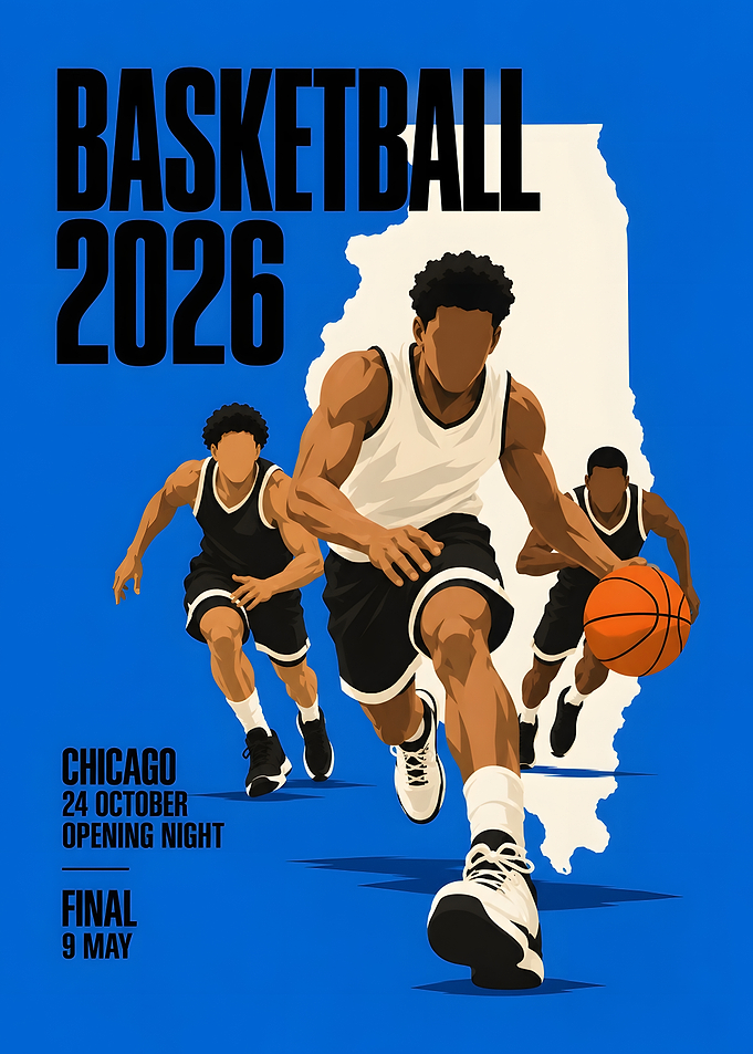 Chicago Basketball Fast Break Opening Night Poster