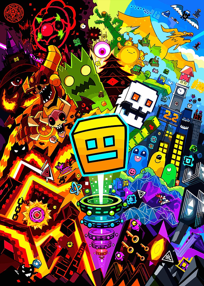 Geometry Dash 2.2 Vibrant Collage