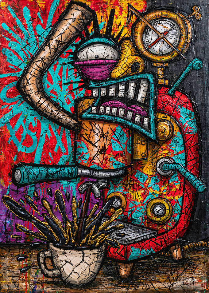 Explosive Espresso Machine - Grotesque Coffee Art