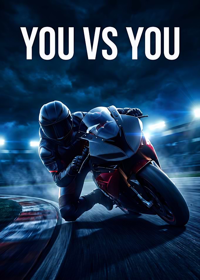 You vs You Motorcycle Racing Poster